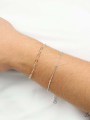 KIT PULSEIRA ELO CORAÇÕES + PULSEIRA BOLINHAS PRATA 925 + BRINDE