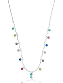 CONJUNTO COLAR + PULSEIRA COLORS ZIRCÔNIA PRATA 925 + PAR DE BRINCOS BRINDE